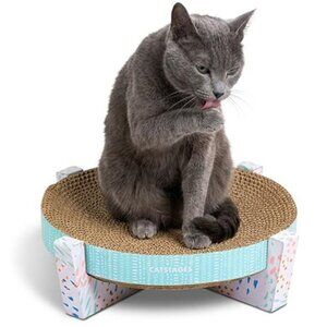 Indoor Cat Scratcher Lounger 2 in 1 Elevated Cat Lounger with Catnip Included